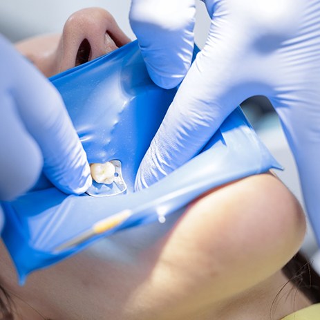 Patient receiving endodontic treatment