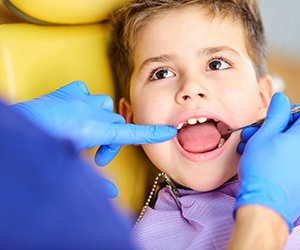 a child during a dental appointment