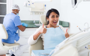 a patient visiting their endodontist for a root canal 