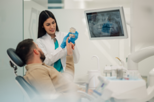 a person chatting with their endodontist
